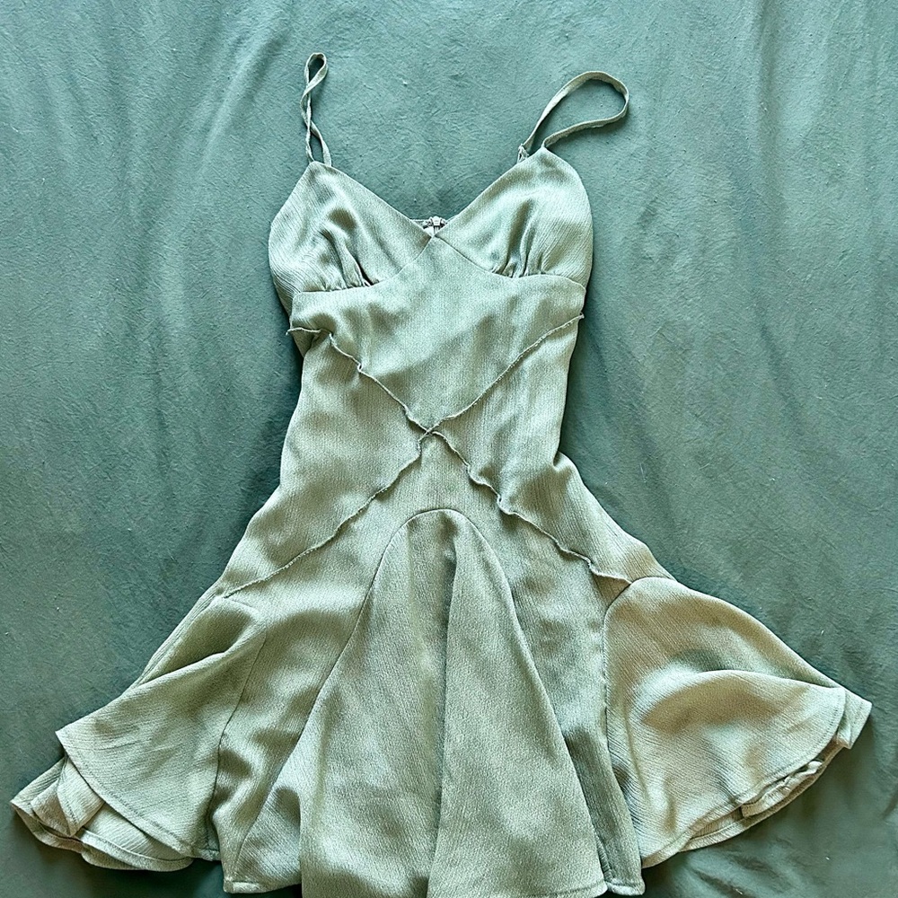 Sage Mini Dress in Light Green